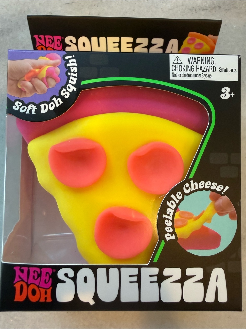 Nee Doh Squeezza Yellow & Pink Pizza Squishy Toy